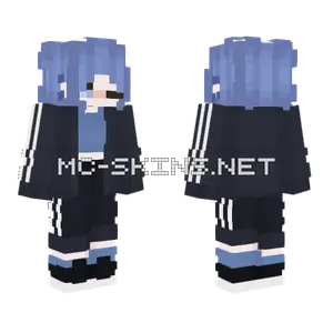 Frni Blue Hair Girl Minecraft skin