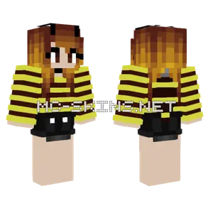 Fuzzy Bumblebee Brown Yellow Minecraft skin