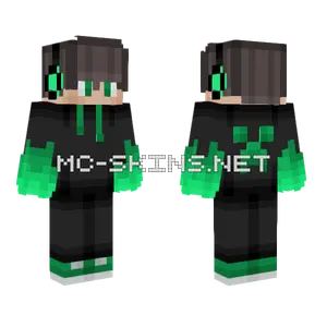 Gamer Boy Green Hoodie Minecraft skin
