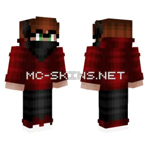 Gamer Boy Red Hoodie Minecraft skin