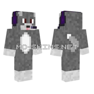 Gamer Cute Wolf Minecraft skin