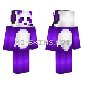 Gamer Panda With Headphones Minecraft skin
