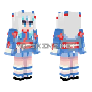 Gawr Gura Summer Kimono Minecraft skin