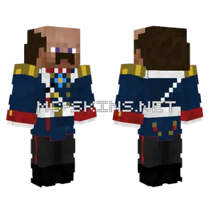 General Steve Red Neck Minecraft skin