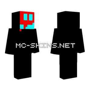 Geometry Dash Red Cyan Icon Minecraft skin
