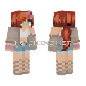 Ginger Pink Bow Minecraft skin