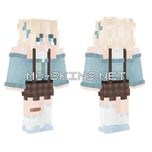 Girl Blue Cardigan Minecraft skin