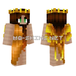 Girl Brunette Honey Color Wings Minecraft skin
