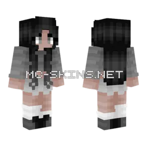 Girl Gray and Black Shoes Socks Minecraft skin