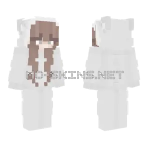 Girl Hoodie White Minecraft skin