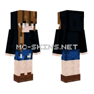 Girl In Black Minecraft skin