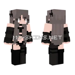 Girl In Black Outfit Minecraft skin