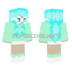 Girl In Mint And Teal Minecraft skin