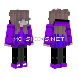 Girl In Purple Sweatshirt Minecraft skin