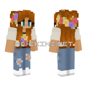 Girl With Flower Crown Minecraft skin