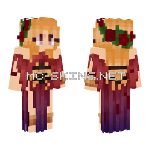 Girl With Flowers Minecraft skin
