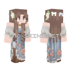 Girl With Flowers Minecraft skin