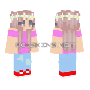 Girl With Flowers In Hair Minecraft skin