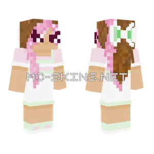 Girl With Pink And Brown Hair Minecraft skin