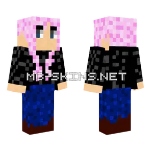 Girl With Pink Hair Minecraft skin
