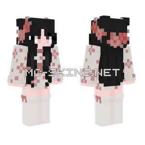 Girl With Red Accents Minecraft skin