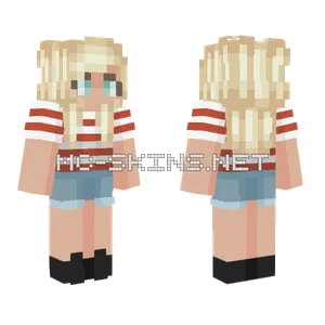 Girl With Striped Shirt Minecraft skin