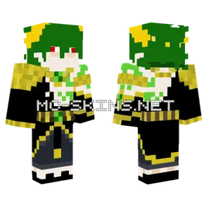 Gl1tch3d Green Hair Girl Minecraft skin