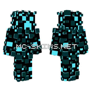 Glitch Creeper Blue Pixel Minecraft skin