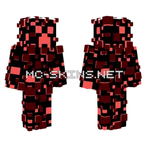 Glitch Creeper Red Pixel Minecraft skin