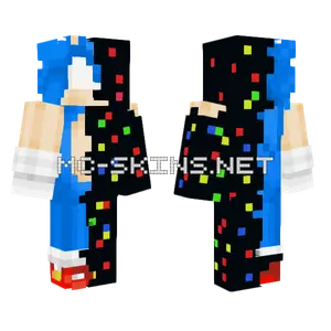 Glitched Sonic Minecraft skin