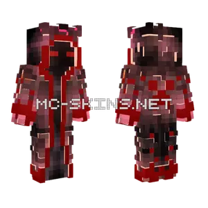 Glowing Blood Red Mage Minecraft skin