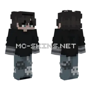 Going Under Dark Hair Minecraft skin