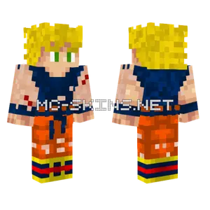 Goku Super Saiyan Battle Damage Minecraft skin