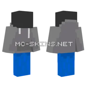 Gray And Blue Outfit Minecraft skin