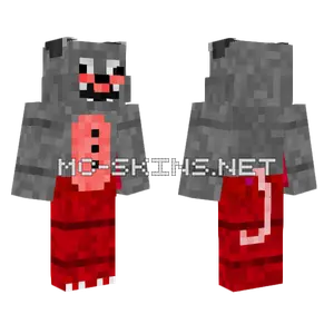 Gray Cat With Red Outfit
