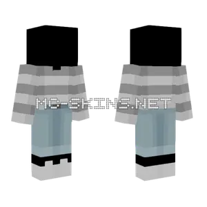 Gray Light Gray Stripes Jeans Minecraft skin