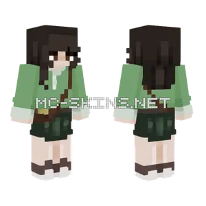 Green Academia Minecraft skin