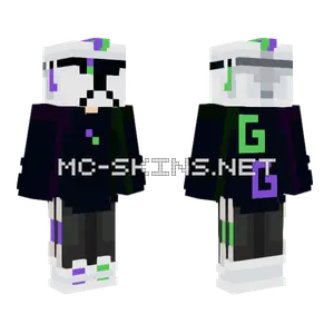 Green And Purple GG Gamer Minecraft skin