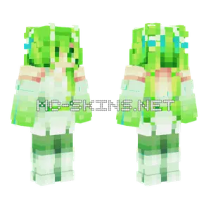 Green Anime Girl Minecraft skin