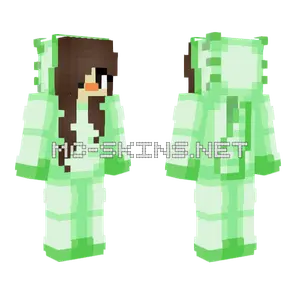 Green Axolotl Onesie Minecraft skin