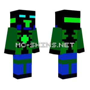 Green Blue Robot Minecraft skin