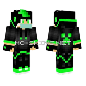 Green Creeper Gamer Minecraft skin