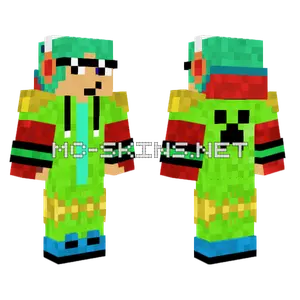 Green Creeper Hoodie Minecraft skin