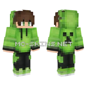 Green Creeper Hoodie Boy