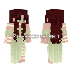 Green Dress Girl Minecraft skin