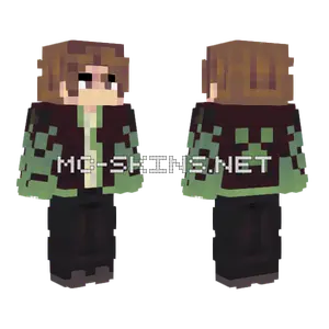 Green Fire PvP Boy Minecraft skin