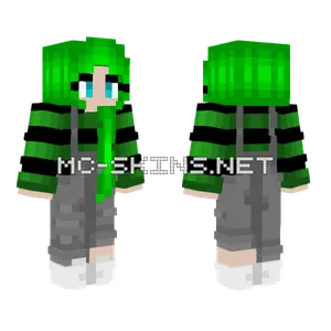 Green Girl Overalls Minecraft skin
