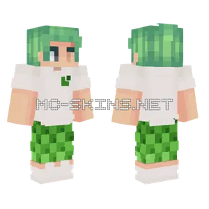 Green Hair Girl Minecraft skin