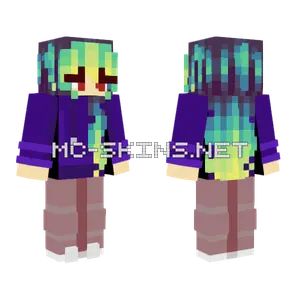 Green Hair Girl Minecraft skin