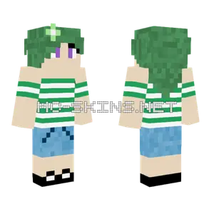 Green Haired Girl Minecraft skin